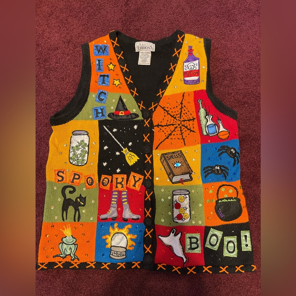 Halloween Embellished Vest - Vintage!